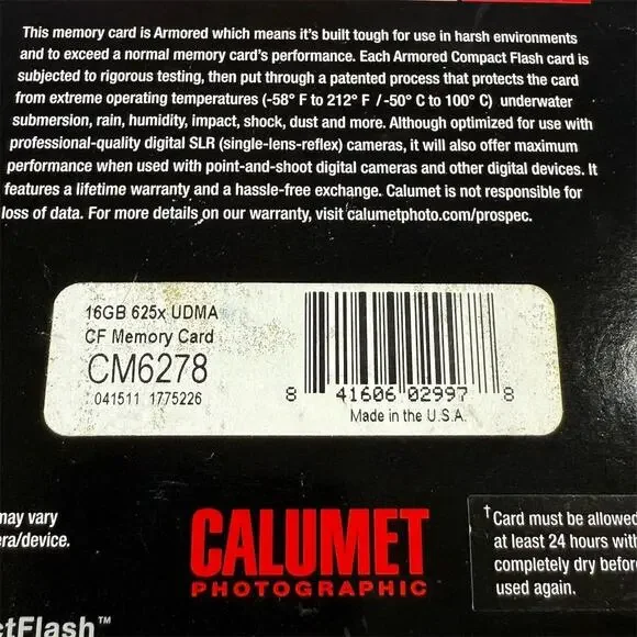 Calumet ProSpec 16GB CompactFlash Memory Card Class 10 High Speed Electronics